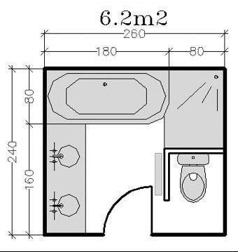Plan salle de bain 9m2