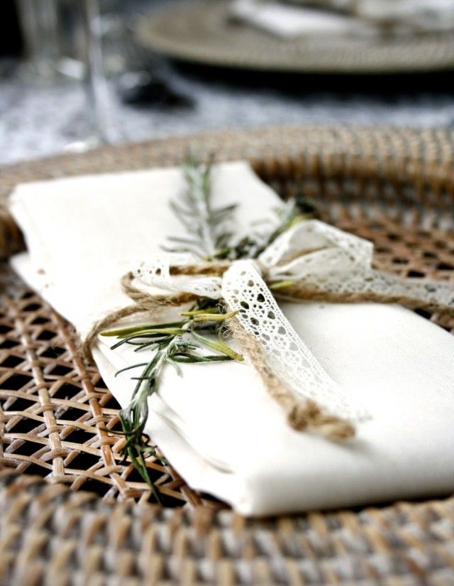 Pliage de serviette pour mariage champetre