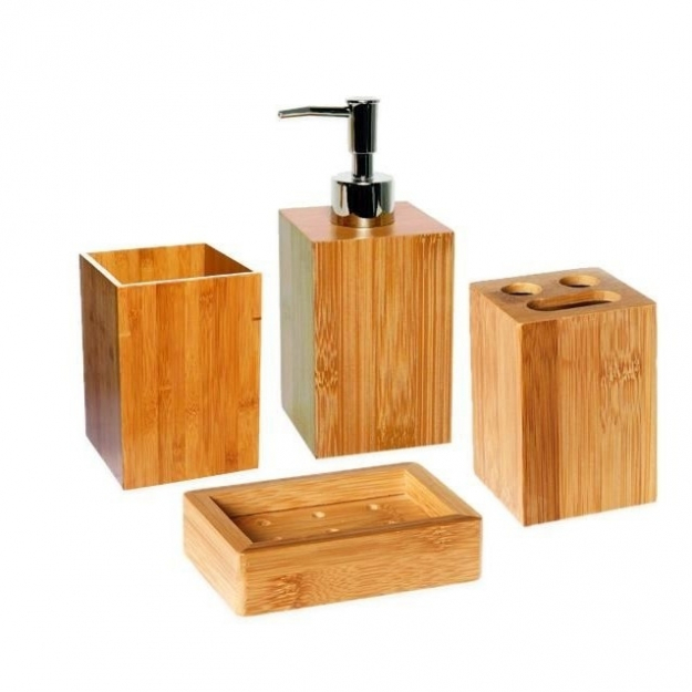 Accessoires salle de bain bambou pas cher