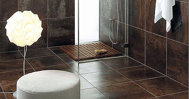 Carrelage marron salle de bain