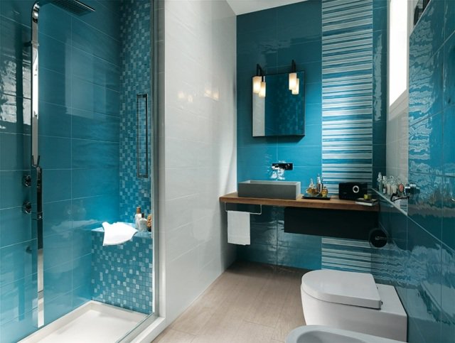 Faience bleu turquoise salle de bain