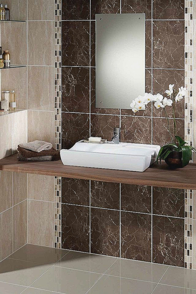 Salle de bain carrelage marron