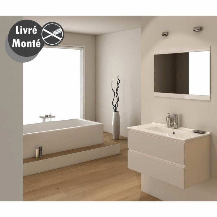 Meuble de salle de bain couleur taupe