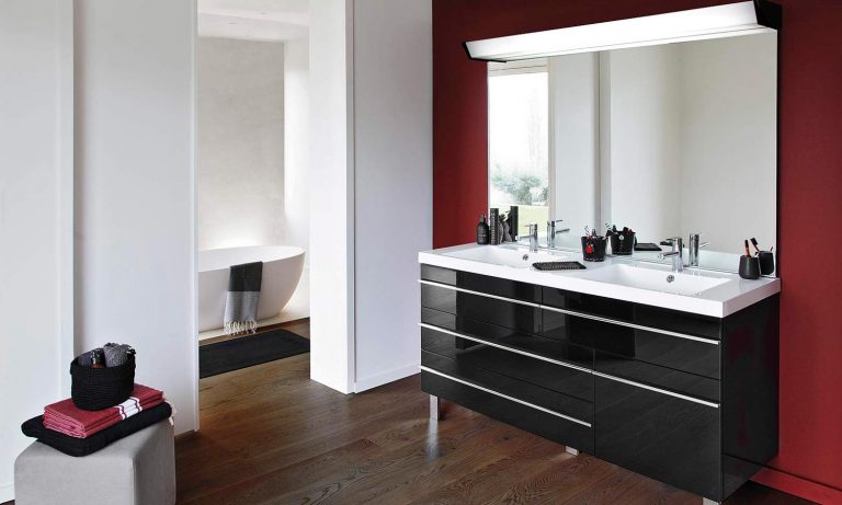 Banc salle de bain teck - fleur de passion