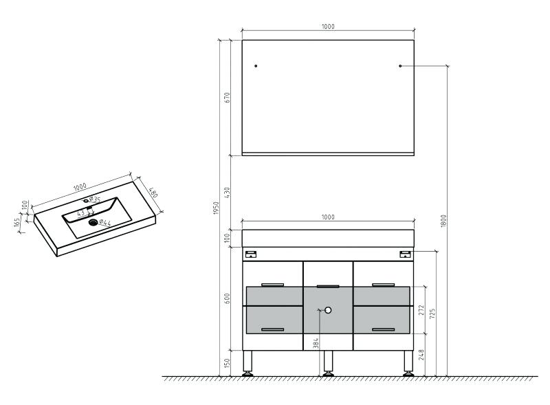 Hauteur fixation meuble salle de bain