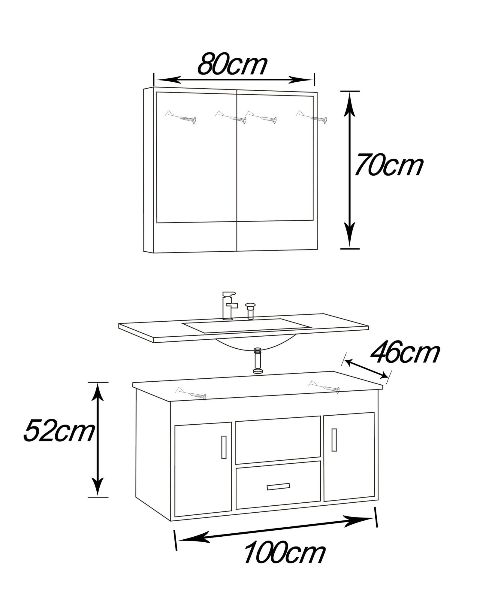 Hauteur standard meuble vasque