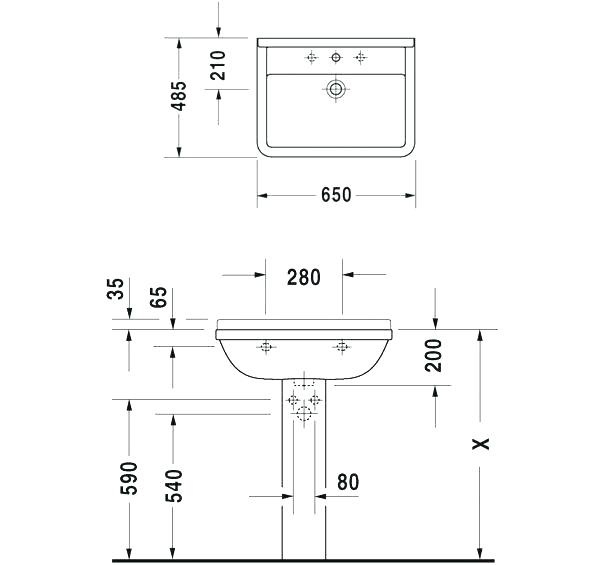 Hauteur standard vasque salle de bain