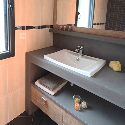 Meuble salle de bain beton cire