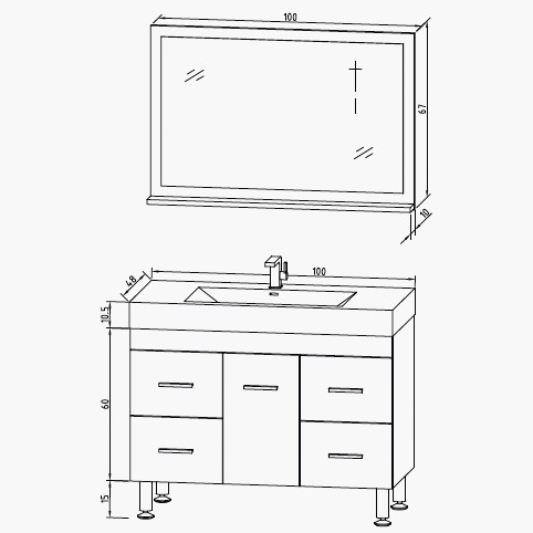 Hauteur fixation meuble salle de bain