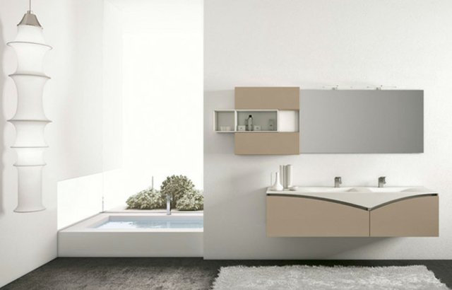 Meuble salle de bain beige