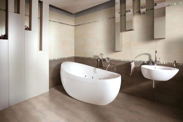 Salle de bain chocolat et beige