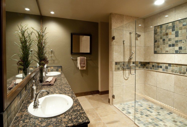 Salle de bain moderne douche italienne